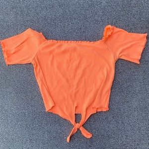 Neon Orange Crop from Bershka